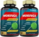 2 Packs Moringa Capsules, 4 hónap ellátmány kurkuma, Ashwagandha, Ginger, édesgyökér, Fekete Bors 124; Immuntámogatás, Energy Booster