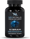AI Brain Nootropic Supplement for Focus, Memory & Mental Clarity izboljšanje kapsule za moške in ženske, Kofein-free Daily Cognitive Podpora z Bacopa, Alpha GPC & Vitamin B6, 60 Vegetarijanske kapsule