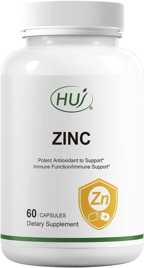 HUJ Zinc, 60 Capsules, Potent Antioxidant for Immune Support