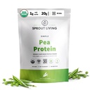 Sprout Living Organic Pea Protein Powder, Unflavored, 20 Grams of Plant Based Organic Protein Powder Without Artificial Sweeteners, Non Dairy, Non-GMO, Vegan, Gluten Free (1 Pound, 19 Servings)