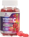 Zucchero Gratuito Vitamina C Gummies - Supporto Immune & Antiossidante VitaminC Integratore Dietetico - Vegan, Non OGM, Latticini & Gluten Free C Vitamin Gummy - Raspberry Flavor per Bambini & Adulti - 60 Conte Gummies