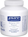 Encapsulamentos puros Pepsina betaína HCl - Enzimas Digestivas Suplemento para Digesção Ajuda & Suporte, Ácido Estômago & Absorção Nutriente* - com Pepsina betaína HCl - 250 Cápsulas