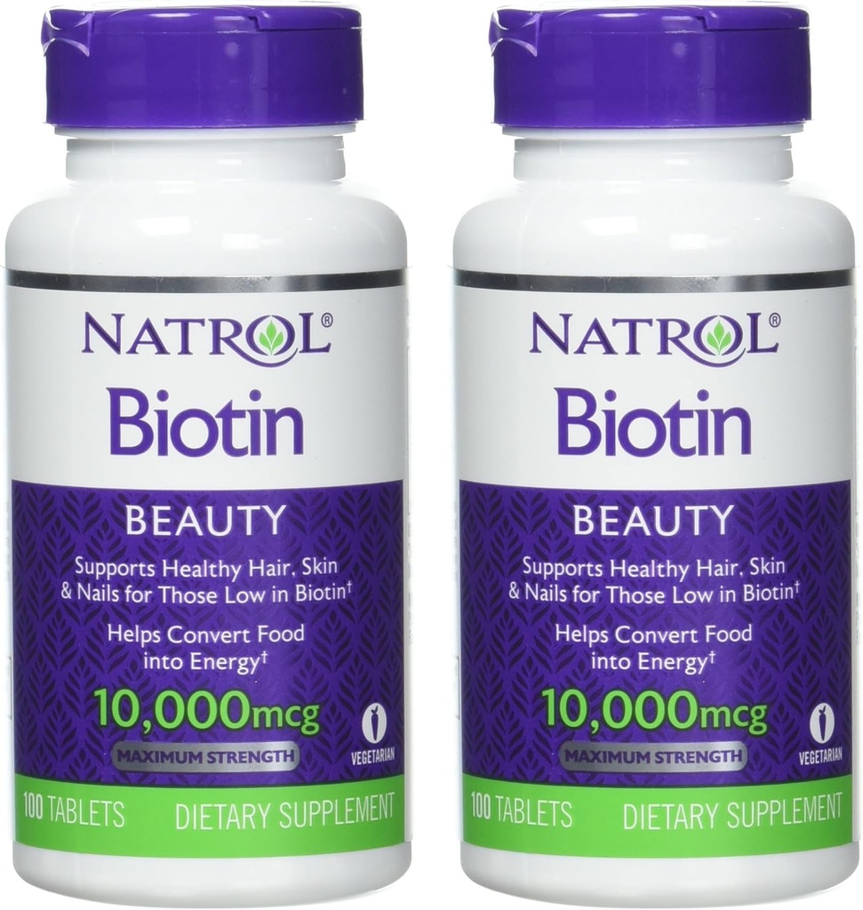 Natrol Biotin Tablet 10000 µg, 100 sztuk (opakowanie po 2)