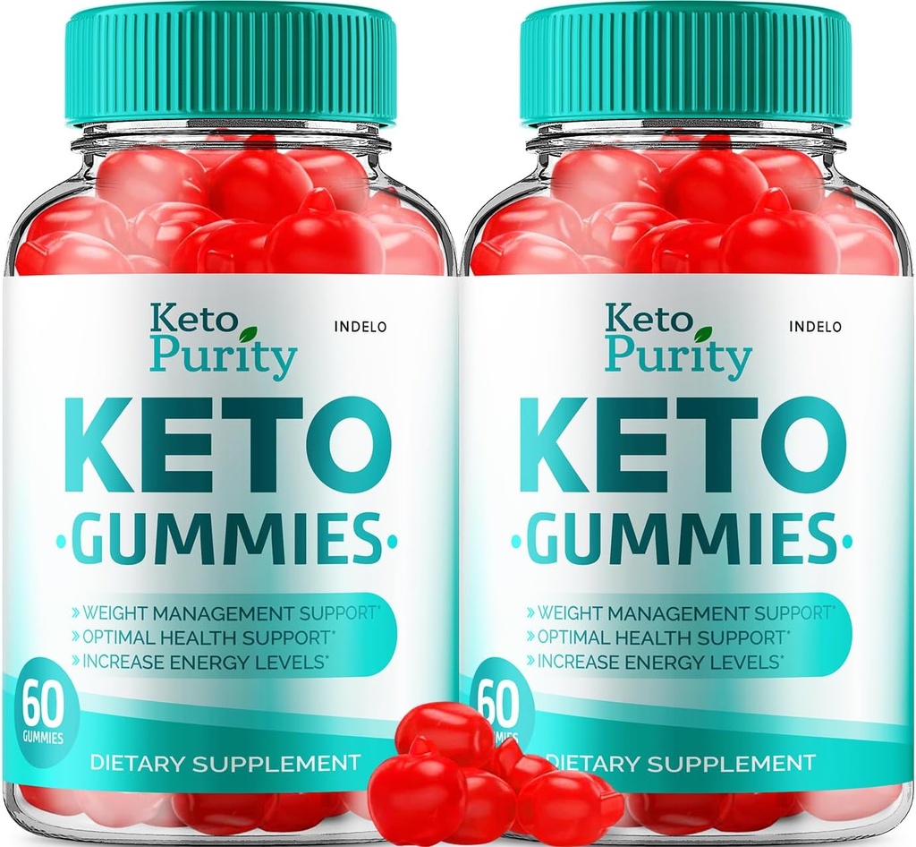 (2 Pack) Keto Purnian Gummies Tingkat lanjut Loss - Kemurnian Keto Plus ACV Apple Cider Cipegar Ketogness ACV Pembirian Gummies, Keto Pregren Vitamin B12 Keto + ACV (120 Gummies)