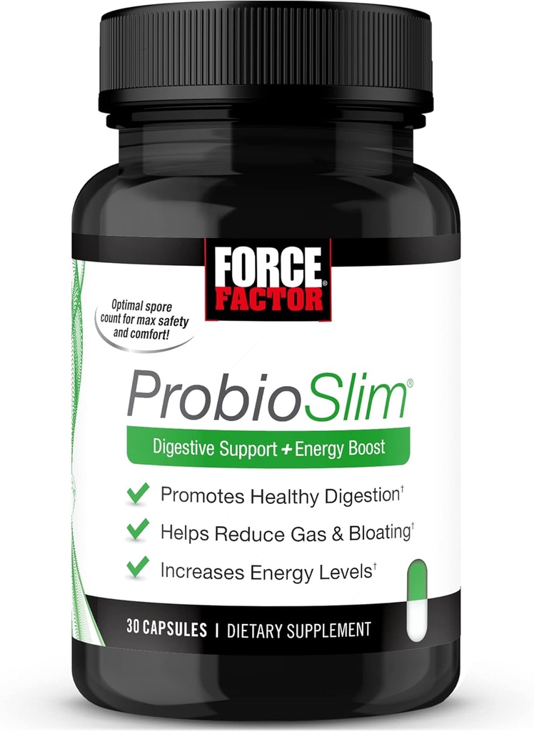 用于妇女和男子的ProbioSlim Probiotics、用于消化健康以减少暴动的Probiotics、气体和偶发痢疾,配有Prebiotics、LactoSpore和绿茶换能源,30个Capsules