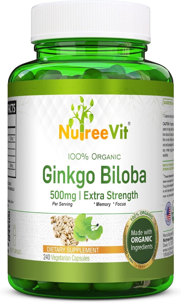 NutreeVit Ginkgo Biloba Gyógynövény kiegészítés kapszula (240 gróf)