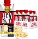 Lean Body Ready-to-Drink Banana Protein Shake, 40g Protein, Whey Blend, 0 Sugar, Gluten Free, 22 Vitamins & Minerals, 17 Ounce (Recyclable Carton & Lid - 12 팩) LABRADA