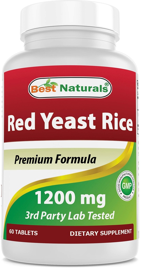 Best Naturals Red Yeast Rice 1200 Mg 60 Tablets (Citrinin Free)