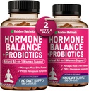 (2 Pack) Hormon Balance + Probiotika til kvinder (3450mg) Naturlig Relief for menopause, Hot Flashs, PMS, Bloating Measures 124; 4: 1 Chasteberry, Dong Quai, Black Cohosh Measures 124; Non GMO Measures 124; 240 V Kapsler