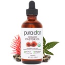 PURA D'OR 4 Oz ORGANIC Ulei de Castor - 100% USDA pur Certified Cold Pressed, Hepane Free Eyelash & Eyebrow Ser - Pentru mai plin, mai gros Lashes & Sprâncene - Piele și păr