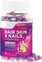 Cabelo, pele e unhas Vitaminas para as mulheres - Biotin 5000mcg para apoiar o crescimento do cabelo com óleo de Argan, colagénio e ácido hialurônico, bela, pele mais forte, cabelo & unhas Suplemento Vitamina - 60 Softgels