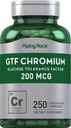 Пілінг-рок GTF Chromium 200 mcg 250 Capssules Клейкозний тонус добавки не-GMO & Gluten Free