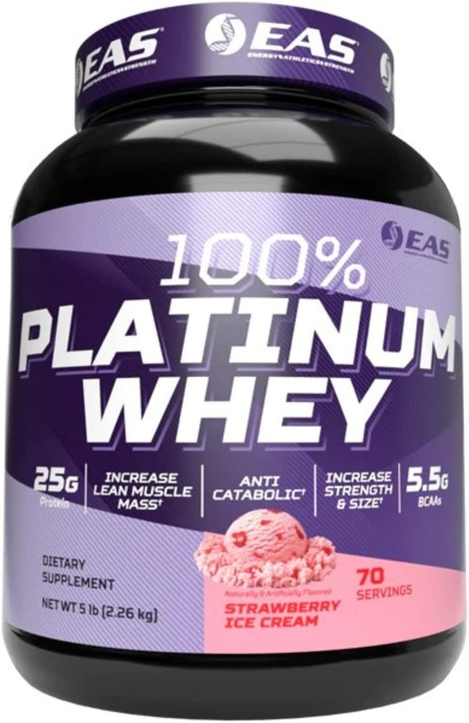 Experimental and Applied Sciences 100% Platinum | 3 Ultra-Platinum Whey Proteins / Ölçü və Güc / 25g Protein, 5.5g BCAAs | 5 Pound (Strawberry Ice Cream)