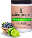 Eletrólitos de superieur–Suplemento de Eletrolítico Baseado em Planta w/Sea Minerals para Hidratação e Recuperação–Keto Friendly, Não-GMO, Açúcar Zero, Vegan, Esportes saudáveis Beber Pó-Lime Blueberry (70 Servings)