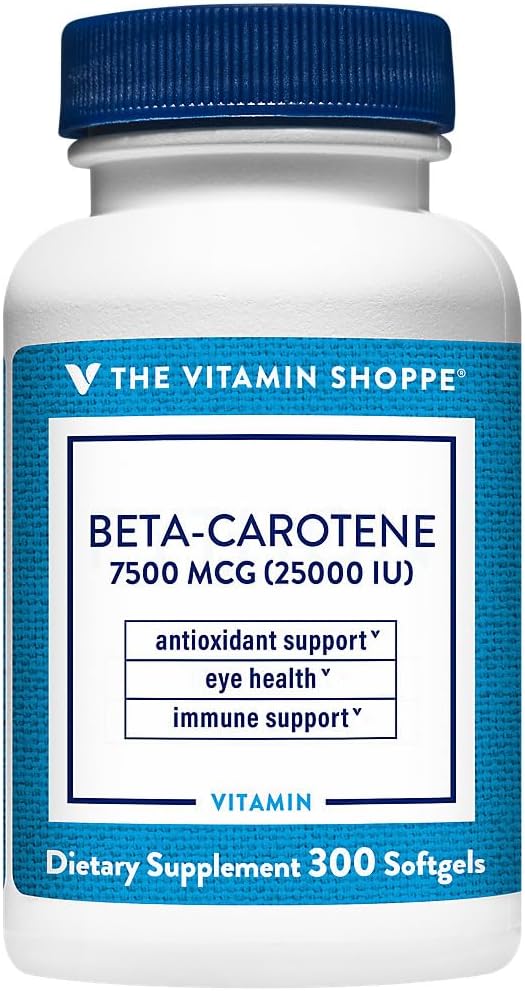Tiệm bách hóa Beta-Carotene 2.500IU (Vitamin A), Antioxidant hỗ trợ cho Vision & Immune Health (300 Tiftgels)