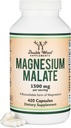 Magnesium Malate Capsules (420 Telling) - 1.500mg Per Serving (Magnesium Bonded to Malic Acid), Third Party Tested, Vegan Friendly, Gluten Free by Double Wood Supplements