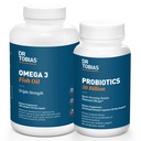 Dr. Tobias Probiotics 30 Billion and Omega 3 Fish Oil (2000 mg) for Digestive Support & Overall Health
