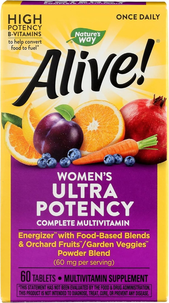 Nature Way Alive Women Ultra potencja Multivitamin, Okrucieństwo wolne, Przyjazne dla środowiska, 60 tabletek (Opakowanie 1)