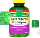 2 Paket-Light Spring Super B-Complex Tablet - Vitamin B6, B12, C, Thiamine, Biotin - Bebas Gluten-Free, Suplemen Diet Lengkap dengan Panduan & Musim Semi
