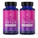 Flow and Glow Natural Hormone Balance for Women - PMS & Menopause Relief for Cramps, Mood Swings & Night Sweats with Donq Quai & Black Cohosh for Menopause - 60 Vegan Capsules (2 Pack)