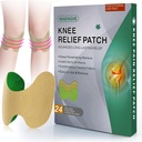 Knee Pain Relief Patch 24 greve - Uppvärmning Herbal Knee Patches med Mugwort, Capsaicin & Menthol - 12 timmar långvarig knä stöd för ben på ben, gemensam smärta, muskel ömhet
