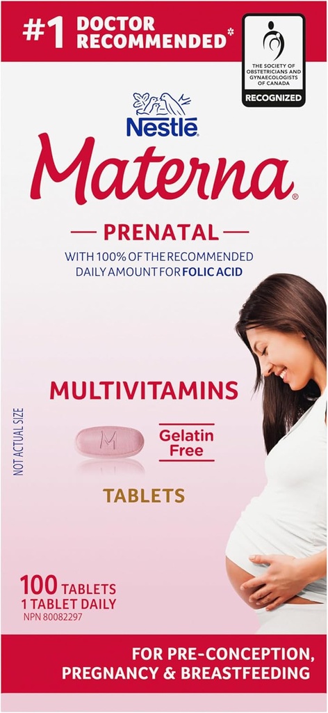 Materna Nestle Prenatal Postpartum Vitaminas ir mineralinis priedas 100 tablečių