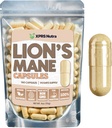 XPRS Nutra Organic Lions Mane Supplement Capsules - 180 Count (90 Day Supply) of Premium Lion's Mane Mushroom Capsules for Mental Clarity, Cognition and Immunity Lions Mane Powder Capsules