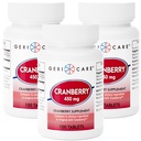 GeriCare High-Potency Cranberry 450mg Supplement, Pure Cranberry Tablets for Urinary Tract Health, Natural UTI Prevention, GMO, Gluten & Dairy Free Cranberry Concentrate, 100 Count (3 Pack)