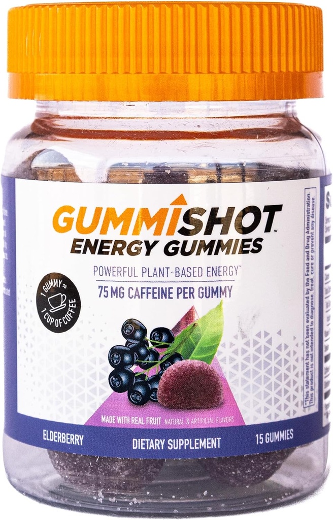 GummiShot Energy Gummys,每瓶1125毫克植物用咖啡因
