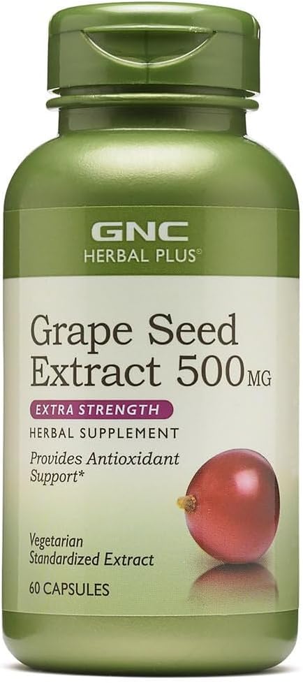 GNC Herbal Plus Grape Seed Extract 500mg supplemento, Extra Forza, Vegetariano, 60 Serve