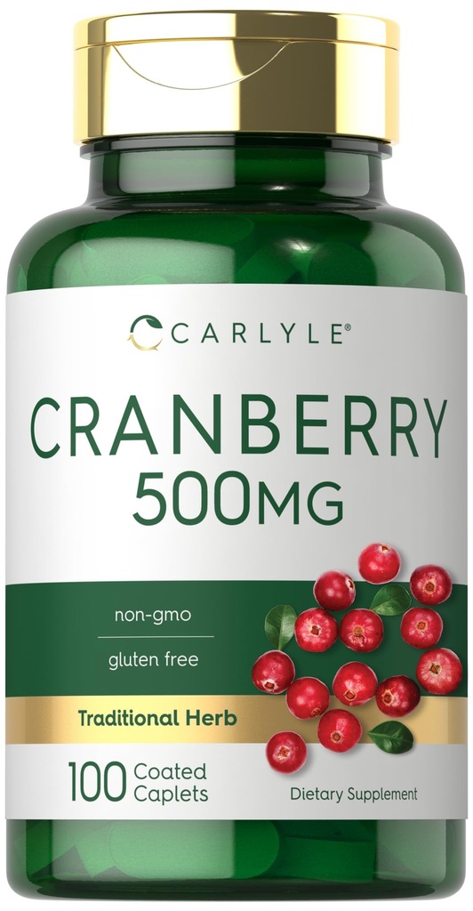 Carlyle Cranberry Pills | 100 Caplets | Non-GMO, Gluten Free Supplement for Women & Men