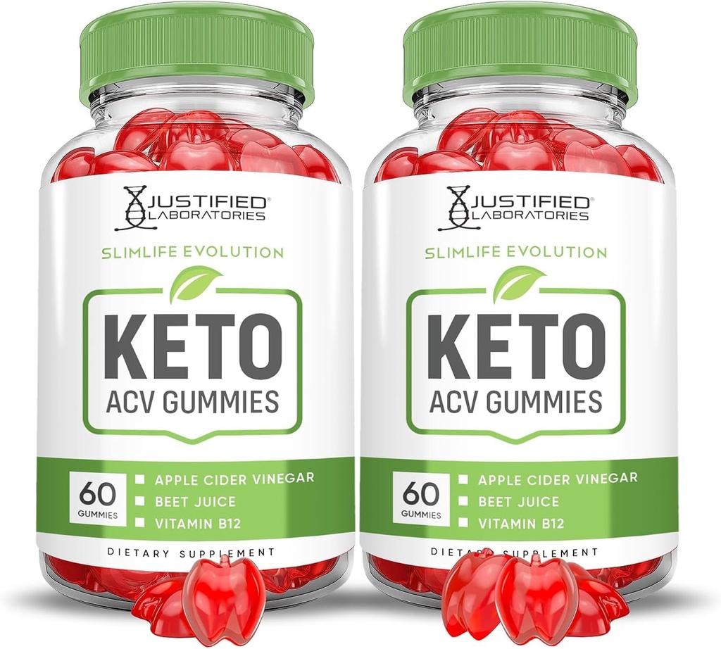 Laboratorios Xustificados (2 Pack Slimlife Evolution Keto ACV Gummies Slim Life1000MG Apple Cider Vinegar Formulado Pted Beet Juice Powder B12 Vegan 120 Gummies