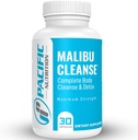Malibu Cleanse - 15 Day Cleanse - Gut and Colon Support - Advanced Gut Cleanse Detox dla mężczyzn i kobiet Cascara Sagrada Bark, Aloe Vera, Pyllium Husk, Pro- Biotyki - Made in USA