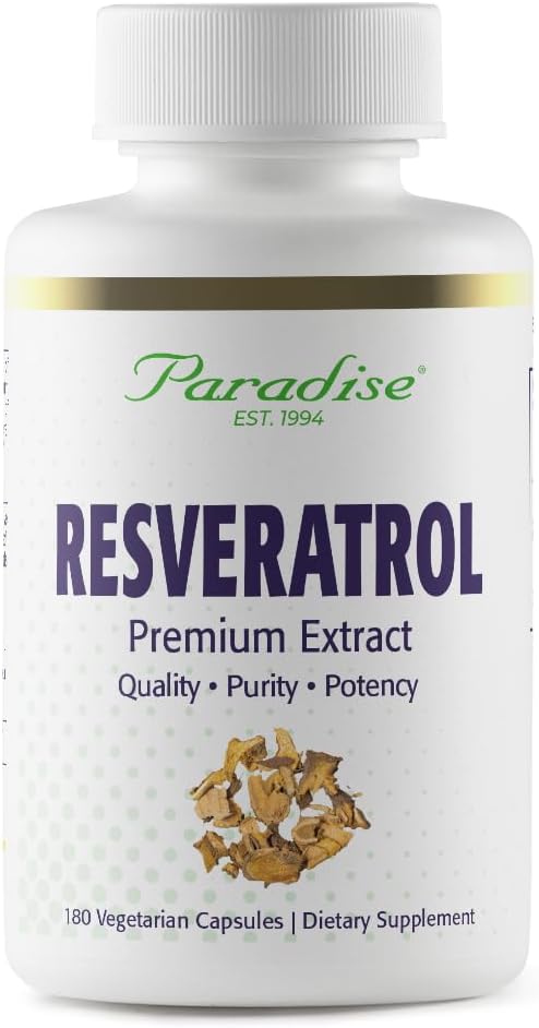 El paradís Herbs Resverratil, antioxint, Super canent, Ultra Pur, Vega, Non O, Guten Free, 180 Vegetarian Capules