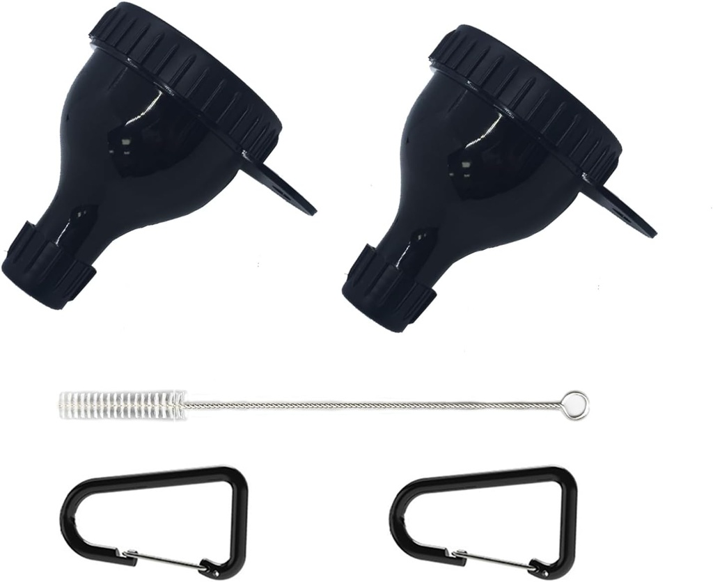 2Pack pojemnik z proszkiem proteinowym, aby przejść Przenośny Suplement Piece do napełniania butelek z proszkiem proteinowym Pill Storage świetny do treningu Podróże To- Fitness Funnel z Brush & Carabiners