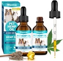Hemp Oil for Dogs and Cats - Hemp Oil dropsrich in Omega 3, 6, 9 and Organic Extract helps Pets with Ánxiеty, Pаin, Strеss, Slееp, Árthritis, Sеizures Rеlief, Pets cooling Treat-2 Pack