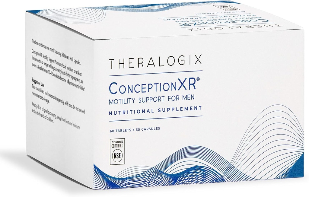 Theralogix ConceptionXR Motility Support Formula - Men's Preconception Vitamins for Fertility Supplements for Sperm Health* - NSF Certified - 60 Tabs + 60 Caps (30-Day Suppliment)