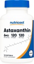 Nutricost Astaxanthin 6mg, Non OGM e Gluten Free, 120 Softgels (4 mesi di fornitura)
