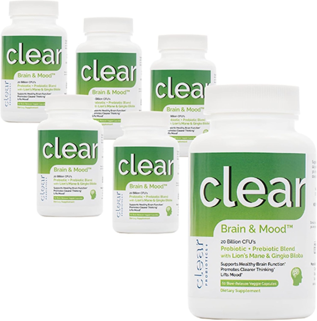 Phụ trí nhớ cho bộ nhớ, Brain Fog, Focus, Mood & Tập trung & Cognitive Hàm - Sư tử siêu nạp với Ginkgo Biloba & 2 Strains probitic (360 Bá tước - 6 tháng)