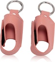 HURRISE 2pcs Asthma Inhaler turētājs, inhalatora turētājs Keychain, pārnēsājama glabāšanas aizsardzības PU Ādas kaste ar Carabiner Klip - Versatile Usage, Stilish un dizains ceļošanai