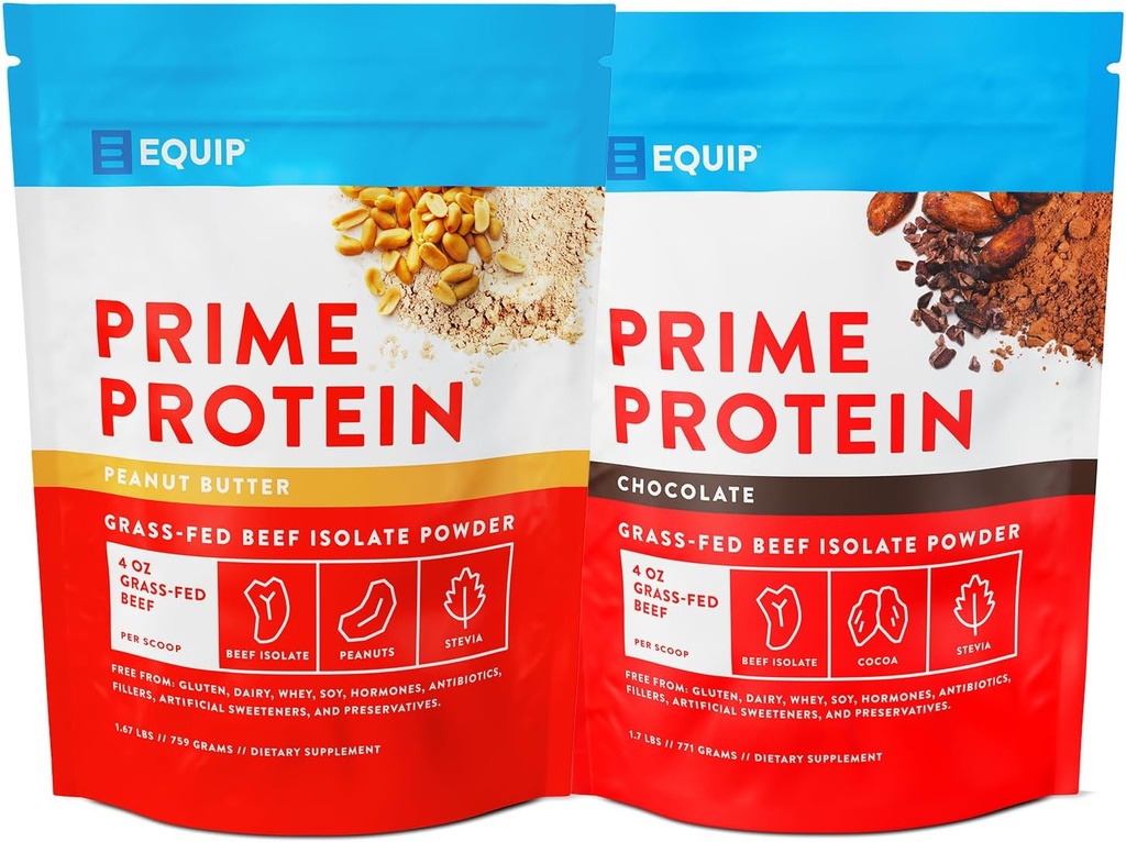 Equip Foods Prime Protein Pulver Peanut Butter & Prime Protein Pulver Schokolade