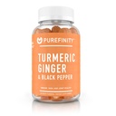PUREFINITY Turmeric and Ginger Supplement Gummies with Black Pepper, Joint Support Curcumin Chewables with Delicious Flavor – Gluten Free, Non-GMO, Vegan, 60 Count