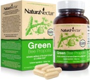 NatuaNectar - Green Bee Propolis Capsules - NSF Contents Certified Brazil Green Propolis - GlutenFree Propolis Supplemen dengan Flavonoid - Secara alami Melalui Etika Beeping (60pcs.)