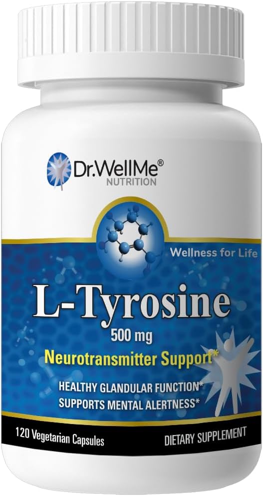 L-Tyrosine 500mg Capsules – 120 Bá tước G duy trì Mood, báo động tâm thần & Thyero Hàm thần kinh vận chuyển