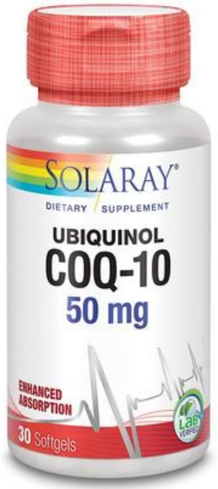 SOLARAY CoQ10, Ubichinol, Softgel (Btl-Plastic) 50mg 30ct