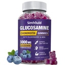 Simhould Glucosamine Chondroitin Gummies - 3000MG Extra Strength Joint Support Supplement with MSM & Elderberry, Flexibility, Antioxidant Immune Support Gummy for Adults, Men & Women