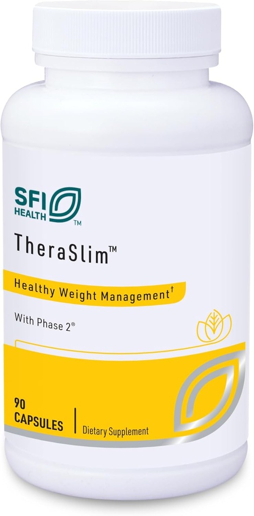 Klaire Labs SFI Health Theraslim - Formule de contrôleur de la phase 2 avec extrait de haricot blanc pour aider à bloquer les amidons et les calories de glucides (90 capsules)