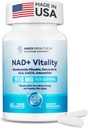 NAD + Supplement for kvinner, med 900MG Nikotinamid Riboside (NR), Resveratrol, CoQ10, Alpha-Lipoic Acid, Astaxanthin - Støtter cellulær energi og reparasjon, sunn aldring - 60 vegetariske kapsler
