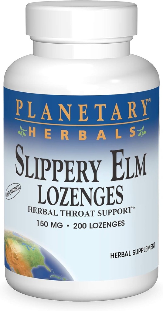 ERBALS PLANETAR Slippery Elm Lozenges, Unflavored, 200 Count