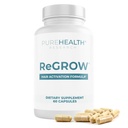 PUREHEALTH RESEARCH ReGrow - Hårvekstvitaminer - med Sag Palmetto, Biotin, kollagen, sink, jern, jodin, selen og mer - Hårtilskudd for kvinner og menn - 60 kapsler